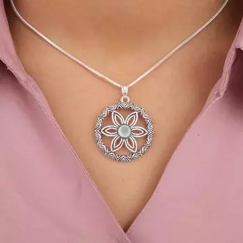 Rare Aqua Chalcedony Gemstone 925 Sterling Silver Jewelry Handmade Pendant 1.48 CP-29-21