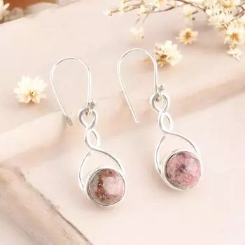 Rare Black Rhodonite Gemstone 925 Stamped Silver Jewelry Earrings For Her 1.68 CE-15-34