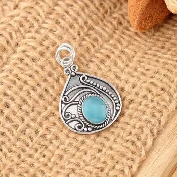 Rare Blue Cat s Eye Gemstone 925 Sterling Silver Jewelry Handmade Pendant 1.45 PP-27-34