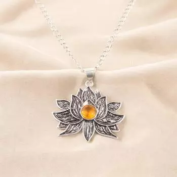 Rare Citrine Gemstone 925 Sterling Silver Jewelry Handcrafted Necklace Pendant CP-23-8