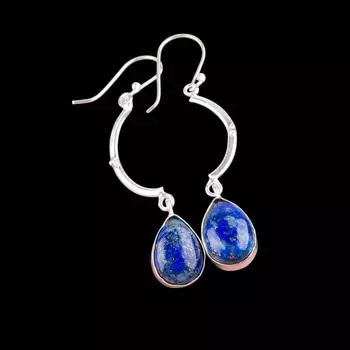 Rare Lapis Lazuli Gemstone 925 Sterling Silver Jewelry Handmade Earrings 2.60 EE-43-31