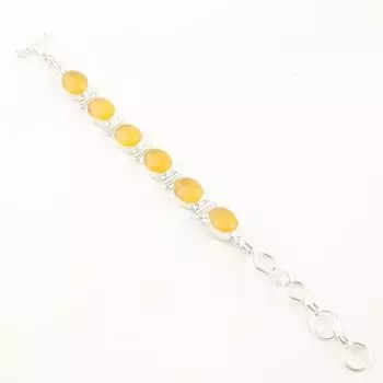 Rare Yellow Cat s Eye Gemstone 925 Sterling Silver Jewelry Handmade Bracelet 8 RB-4-21
