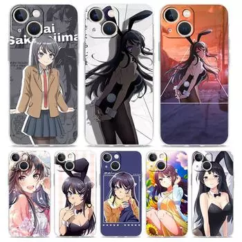 Rascal Does Not Dream of Bunny Girl для iPhone 14 13 11 12 Pro Max X XR XS Чехол для телефона для iPhone 14 7 8 Plus SE Прозрачный мягкий чехол iPhone XS Max