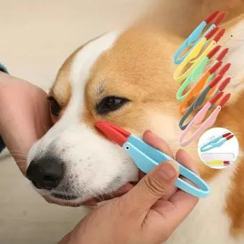 Расческа для чистки глаз домашних животных Щетка для чистки слезных пятен Ручная расческа для чистки глаз у кошек Многоразовая пряжка Дизайн Щетка для чистки и груминга зелёный
