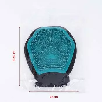 Расческа для чистки шерсти собак и кошек, щетка для массажа с обеих сторон, перчатка для купания собак, синяя, средства по уходу за домашними животными 24cmx18cm