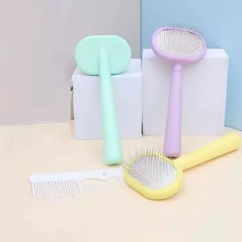 Расческа для домашних животных 1 шт. для кошек и собак, расческа для ухода за шерстью, распушение шерсти, товары для животных, средство для удаления липкой шерсти зелёный