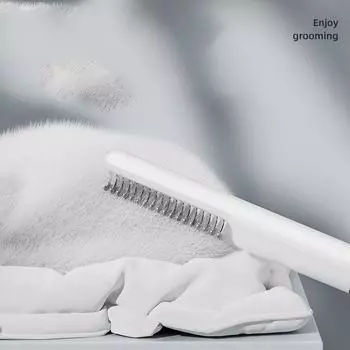Расческа для домашних животных 1 шт., щетка для ухода за кошками и собаками, расчесывание, разглаживание, массаж, липкая машинка для стрижки волос, принадлежности для волос white