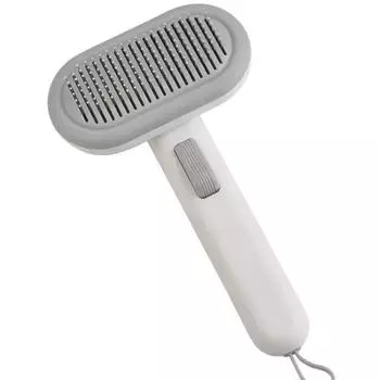 Расческа для домашних животных 1 шт. Товары для ухода за кошками и собаками Расчесывание Запутывание Купание Чистка Массаж Расчесывание в одно касание зелёный