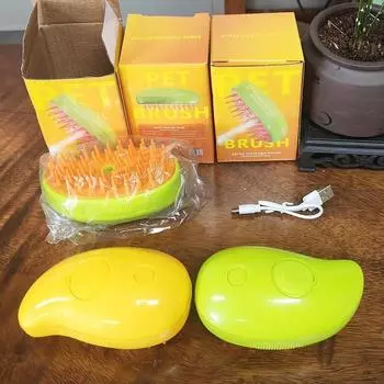 Расческа для домашних животных, электрическая спрей-расческа для домашних животных, массажная расческа с одной кнопкой, спрей против мух, массажная ванна для волос зелёный