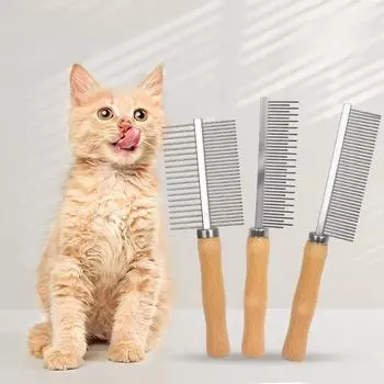 Расческа для домашних животных из цельного дерева: Удаление шерсти у кошек и собак, депиляция, косметические средства и расческа от блох Long and short needles