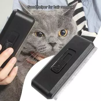 Расческа для домашних животных легко распутывает зубы, чистит одним щелчком мыши, удаляет блох и клещей, тонкая расческа из нержавеющей стали, инструмент для ухода за зубами собак и кошек