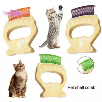 Расческа для домашних животных, массажная расческа для удаления волос, щетка для удаления линьки, щетка для кошек, собак, прочный инструмент для нежного ухода фиолетовый