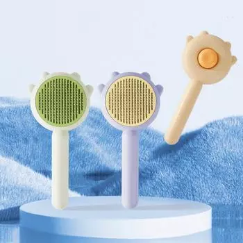 Расческа для домашних животных, нежный массаж волос, щетка для глубокой очистки, прочная, удобная расческа для ухода за кошками и собаками, товары для домашних животных жёлтый