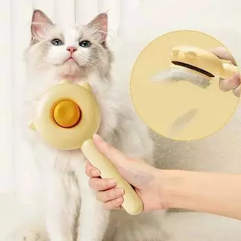 Расческа для домашних животных One-Key Hair Removal Brush Cleaning Magic Massage Grooming Needle Scratcher For Cat Dog Cleaning Care Supplies зелёный