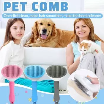 Расческа для домашних животных Расческа для кошек Расческа для собак Расческа-игла для самоочистки Расческа для распутывания колтунов для собак Щетка для домашних животных Чистящие средства One Size синий