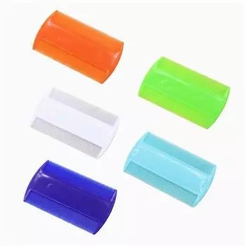 Расческа для домашних животных с пластиковой решеткой, двусторонняя плотная зубчатая двухрядная расческа от блох, чистящая и косметическая продукция, расческа от вшей, расческа от блох оранжевый