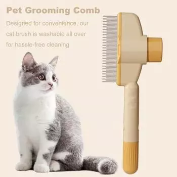 Расческа для домашних животных, самоочищающаяся пуходерка для собак и кошек, инструмент для распутывания колтунов, расческа для удаления шерсти домашних животных для коротких и длинных волос зелёный