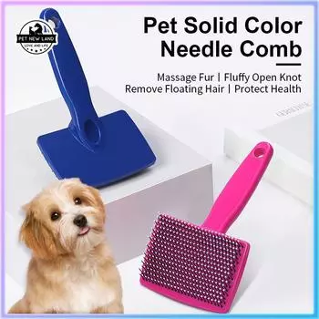 Расческа для домашних животных, щетка для волос для собак, расческа для волос, для чистки кошек, для ухода, щетка для ванны, триммер, массажная щетка для меха s синий