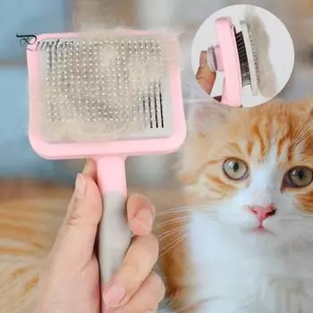 Расческа для домашних животных, штифты из нержавеющей стали для собак, массажные штифты, предотвращающие матирование, удаление выпавших волос одним ключом, противоскользящая ручка, портативная противоломочная ручка для ухода за пушистыми волосами для соба