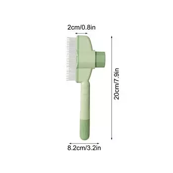 Расческа для груминга собак Кошка / Собака Щетка для удаления шерсти Домашнее животное с длинной шерстью Самоочищающийся ряд Домашнее животное Удаляет шерсть Чистка Купальная щетка Собачьи принадлежности зелёный