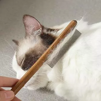 Расческа для кошек и собак: Удаляет выпавшую шерсть, распутывает, избавляет от блох, густые зубцы, идеально подходит для длинношерстных животных Close teeth