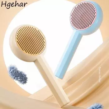 Расческа для кошек и собак Универсальная портативная для удаления шерсти одним щелчком Чистящие средства Массаж Уход за волосами Безопасные и удобные для домашних животных Товары общего назначения хаки