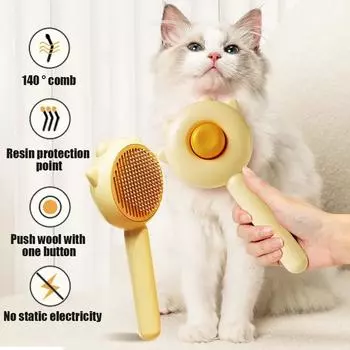 Расческа для кошек, массажная волшебная расческа для домашних животных, универсальная игольная щетка для кошек и собак, чистящие средства для ухода за домашними животными, скребок зелёный