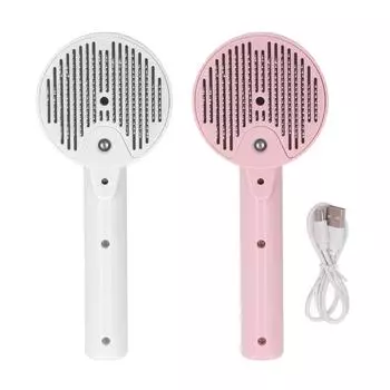 Расческа для кошек с распылителем для линьки, мягкая щетка для зубов, удобная для кожи, кнопка для удаления шерсти для домашних животных Pink