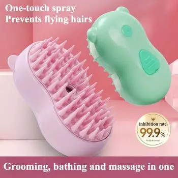 Расческа для массажа домашних животных Расческа для паровой расчески Щетка для чистки шерсти кошек Ванна для удаления плавающих волос у кошек и собак Бесплатная расческа для кошек