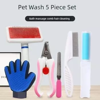 Расческа для питомцев Маленькая расческа-лапша Густой зуб Маленькое расстояние Удаление плавающей шерсти Чистка от блох Выделения из глаз Тедди Собака Котята Чистка Товары для питомцев [Recommend] wash five-piece set