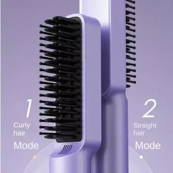 Расческа для прямых волос Электрическая горячая расческа Прямые вьющиеся волосы Расческа «два в одном» Три скорости температуры для разных нужд us фиолетовый