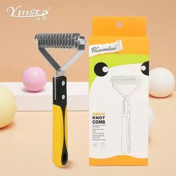 Расческа для распутывания шерсти в форме Y: Одно- и двухсторонний гребень для кошек и собак, удаляет шерсть и колтуны small single side зелёный