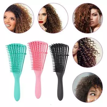 Расческа для распутывания волос, антистатическая расческа для кожи головы, укладка волос One Size чёрный