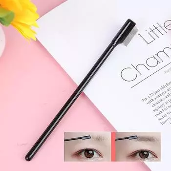 Расческа для ресниц с густой стальной иглой, портативная расческа для ресниц, одинарная щеточка для бровей