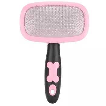 Расческа для шерсти кошек и собак, вращающаяся на 360 градусов, щетка для удаления линьки, расческа для удаления колтунов, инструмент для ухода за домашними животными, розовый с