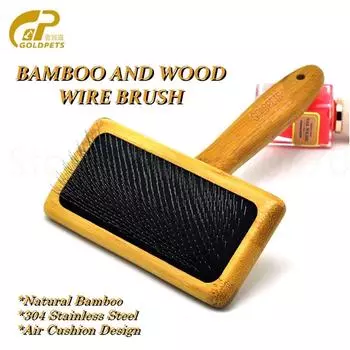 Расческа для собак и кошек, игла с открытым узлом, щетка для домашних животных H, щетка для удаления собак, инструмент для ухода за домашними животными, бамбуковая подушка