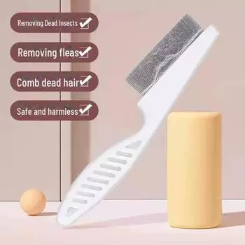 Расческа для собак и кошек: Удаляет выпавшую шерсть, блох и колтуны Small flea comb