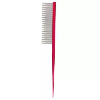 Расческа для собак Расческа для шерсти питомца с длинными и короткими зубьями из нержавеющей стали для удаления колтунов и узловКрасный красный