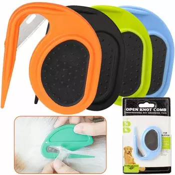 Расческа для собак Расческа с открытым узлом для кошек Щетка для кошек TPR Шерсть для щенков Линька Уход за шерстью Триммер Расческа-лезвие Расческа для кошек Щетка Аксессуары для домашних животных чёрный