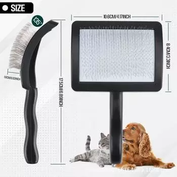 Расческа для собак, щетка для массажа, для удаления шерсти кошек, расчески из нержавеющей стали для собак, распутывание узлов, аксессуары для домашних животных чёрный