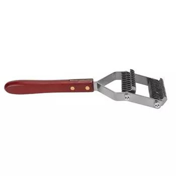 Расческа для удаления колтунов у питомцев 2 ряда лезвий из нержавеющей стали деревянная ручка грабли для подшерстка питомца для кошки собаки Upper 13 Lower 8 Blades