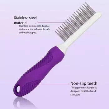 Расческа для удаления матов с меха для собак, кошек, безболезненное удаление из нержавеющей стали, нескользящая ручка, выпадение A