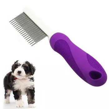 Расческа для удаления шерсти для собак, кошек, безболезненное удаление из нержавеющей стали, нескользящая ручка, щетка для удаления шерсти, инструмент для ухода за домашними животными средней и длинной шерсти A