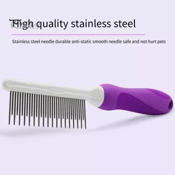 Расческа для удаления шерсти для собак, кошек, безболезненное удаление из нержавеющей стали, нескользящая ручка, щетка для удаления шерсти, инструмент для ухода за домашними животными средней и длинной шерсти A