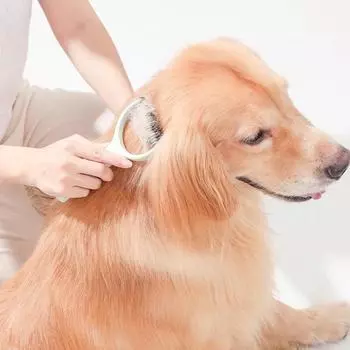 Расческа для удаления шерсти домашних животных, щетка для кошек и собак, инструмент для ухода за шерстью домашних животных, расчески для выпадения шерсти, щетка для удаления колтунов и линьки розовый