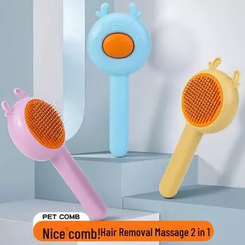 Расческа для ухода за домашними животными двойного назначения: Расческа для распутывания и массажа у кошек individual синий