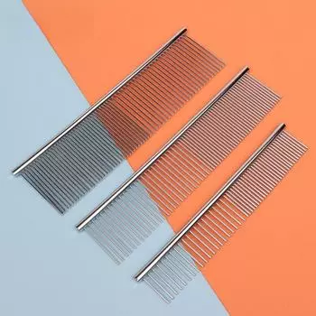 Расческа для ухода за домашними животными с двойными зубьями из стали для собак и кошек — распутывает и удаляет шерсть 51 teeth