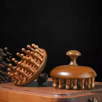 Расческа для ухода за головой, массажная расческа с широкими зубьями, расческа для массажа тела и скрабирования лица Гуаша One Size