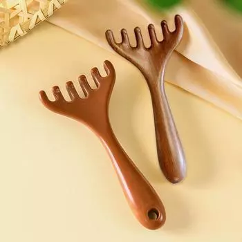 Расческа для ухода за головой, массажная расческа для меридиана, массажер для скребков Гуаша с шестью зубцами, массажер для скребков Гуаша для лица и тела