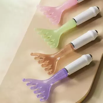 Расческа для ухода за кожей головы из смолы, массажная расческа для тела и меридианов, шестизубчатый массажер для скребков Гуаша, инструмент для ухода за кожей лица и скребковым массажем Гуаша фиолетовый